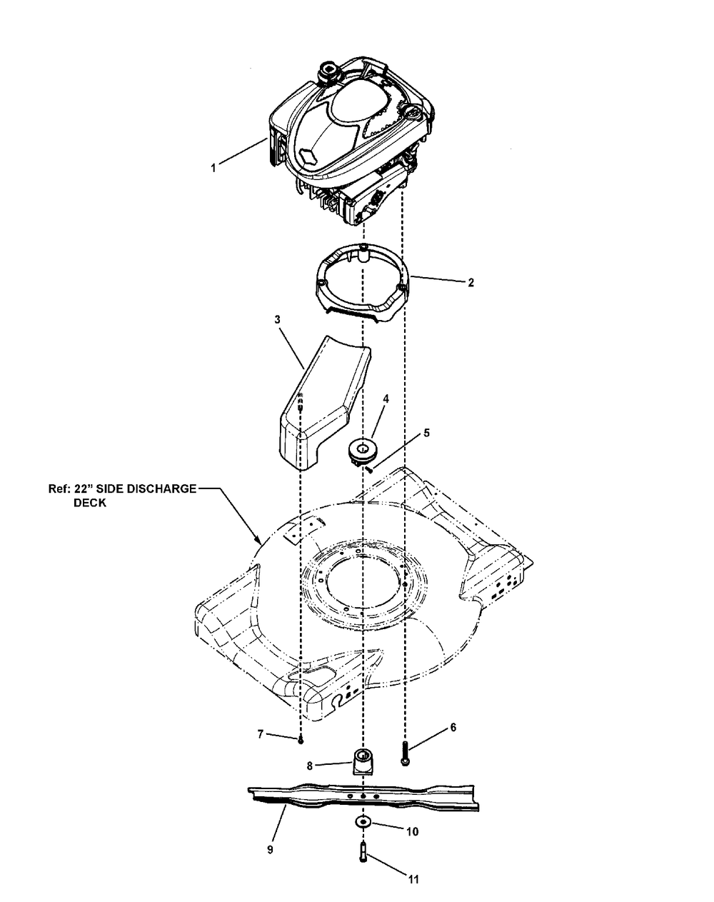 Engine Group Diagram and Parts List for 7800661-BTPD22625 2010 Briggs and Stratton Lawn Mower